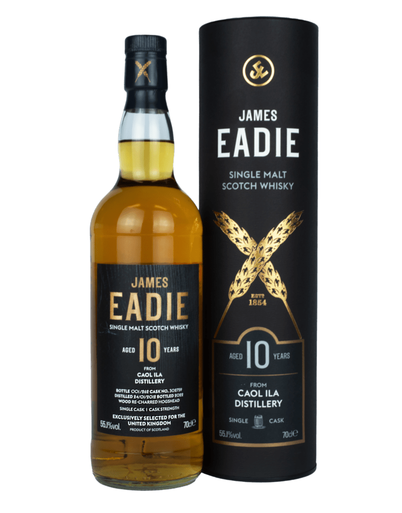 Caol Ila 10 Year Old - Re-charred Hogshead - Single Malt Scotch Whisky - James Eadie # 302759 - UK Exclusive