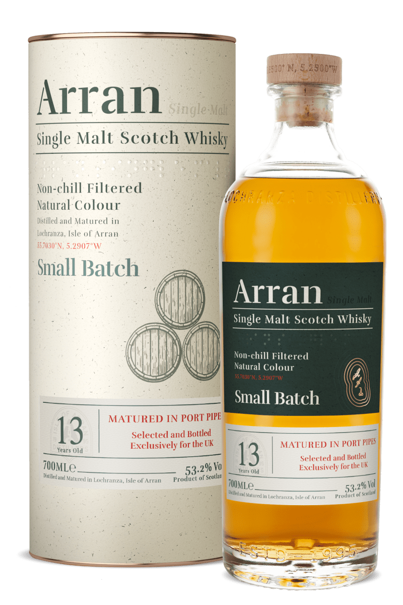 Arran 13 Year Old - Small Batch - Matured In Port Pipes  - UK Exclusive - Single Malt Scotch Whisky
