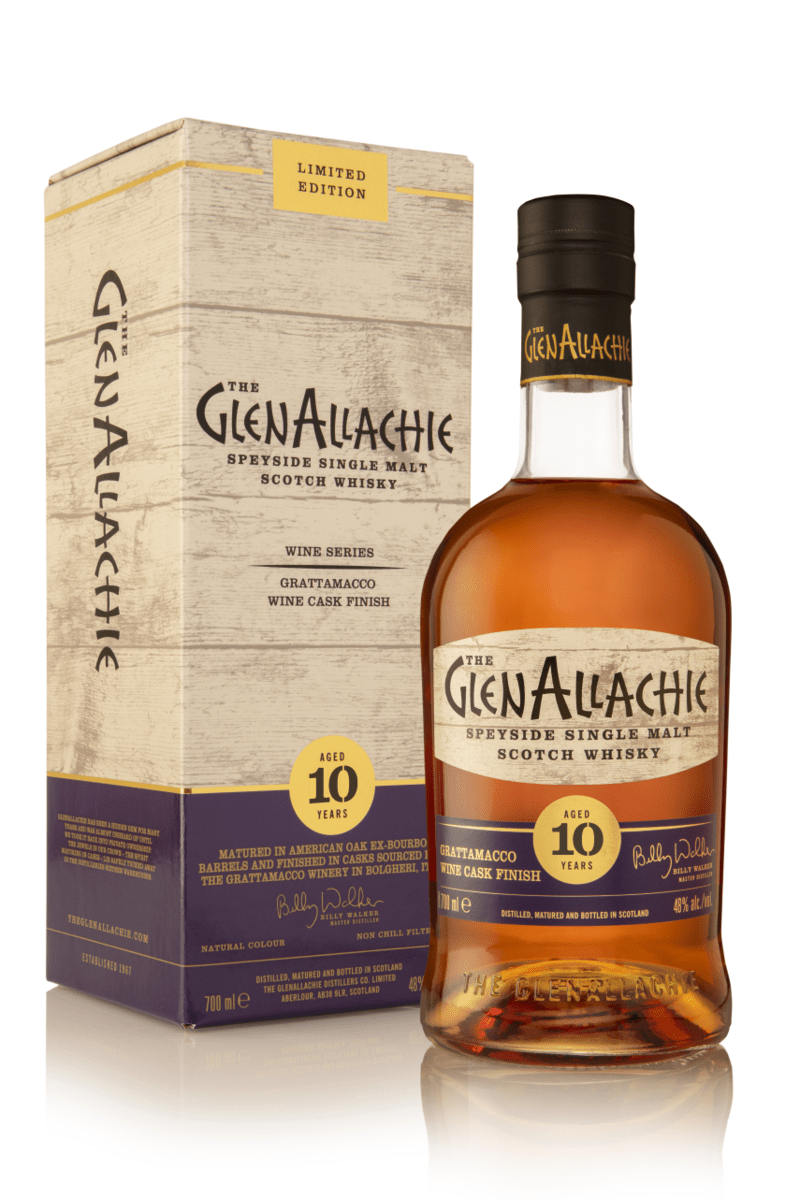 GlenAllachie 10 Year Old Wine Series Grattamacco Wine Finish  Single Malt Scotch Whisky 
