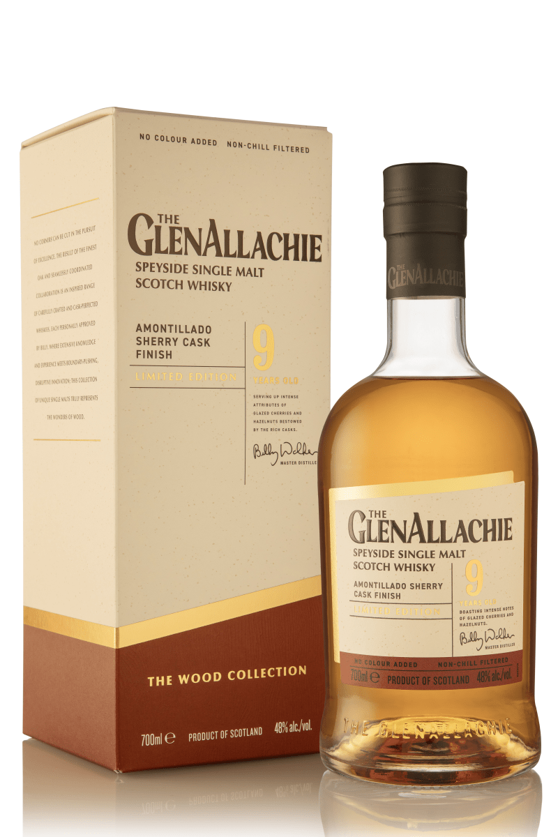 GlenAllachie 9 Year Old Amontillado Sherry  Cask  Finish Single Malt Scotch Whisky 